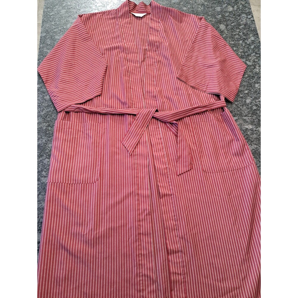 Vintage Christian Dior Monsieur Robe Men's One Size Burgundy Stripe Belted